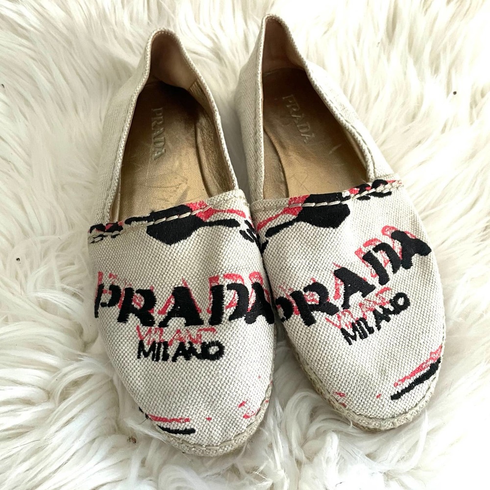 Prada canvas espadrille 36